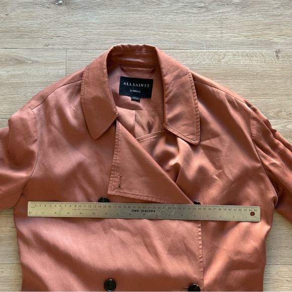 All Saints pink duster trenchcoat size xs - Picture 5 of 8